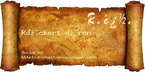 Rückert Áron névjegykártya